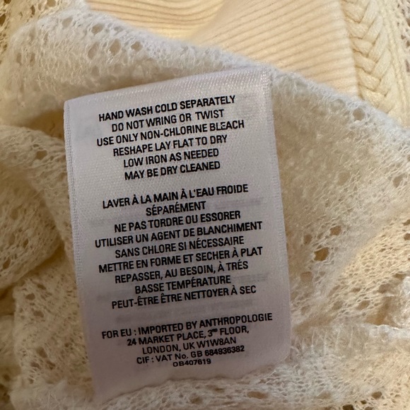 Anthropologie Meadow Rue Whispering Winds Cream Hooded Lightweight Sweater Top L - Picture 6 of 8